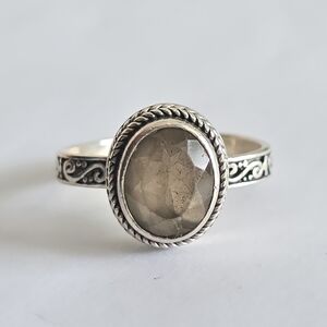 Smoky Quartz 925 Sterling Silver Ring